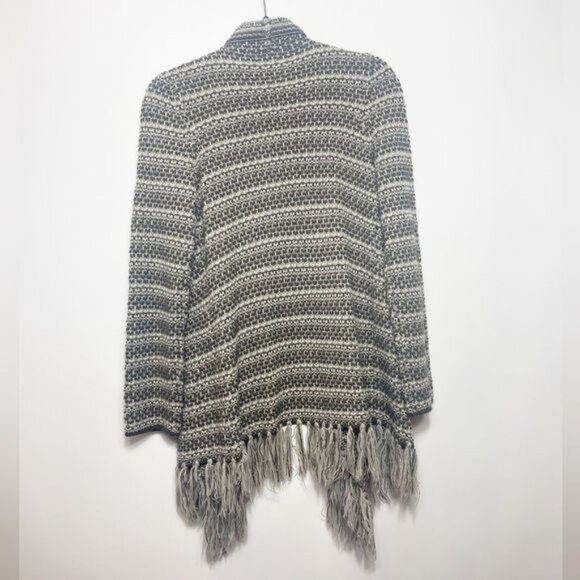 INC International Concepts Brown Tweed Fringe Open Cardigan Size Large - Picture 3 of 8